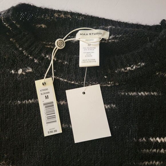 Max Studio Women's Crewneck Long-Sleeve Sweater - Black - M - Picture 7 of 7